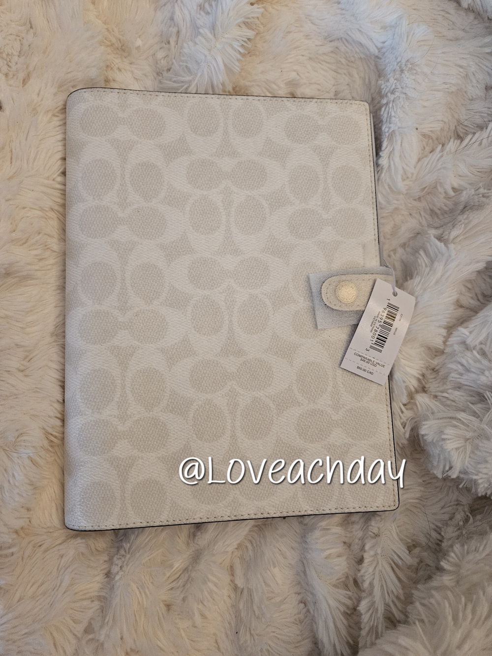 COACH✨️Cream Signature Tab Snap Notebook Cover-NWT